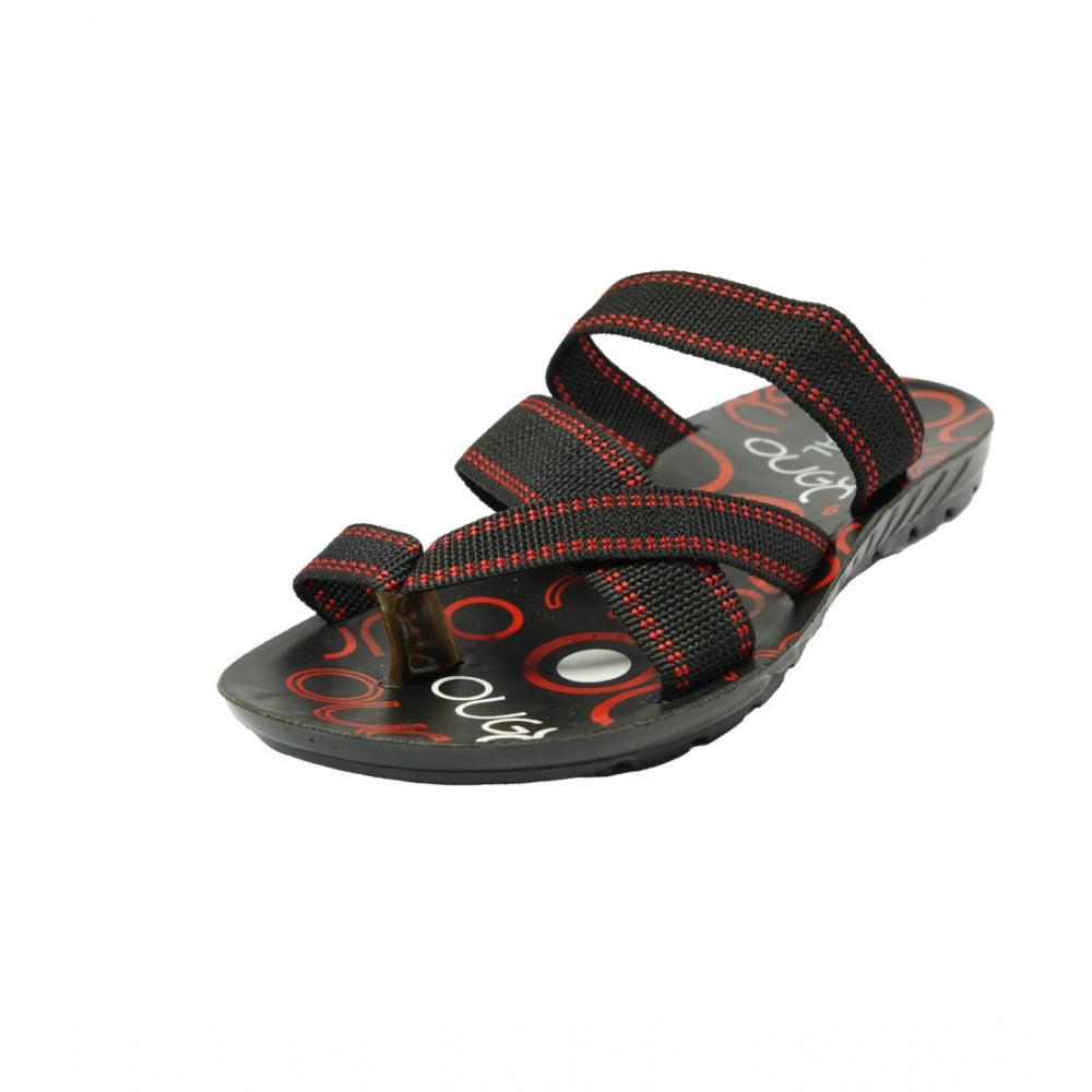 Men's Polyurethane Printed Slip-on Slipper (Red) - GillKart