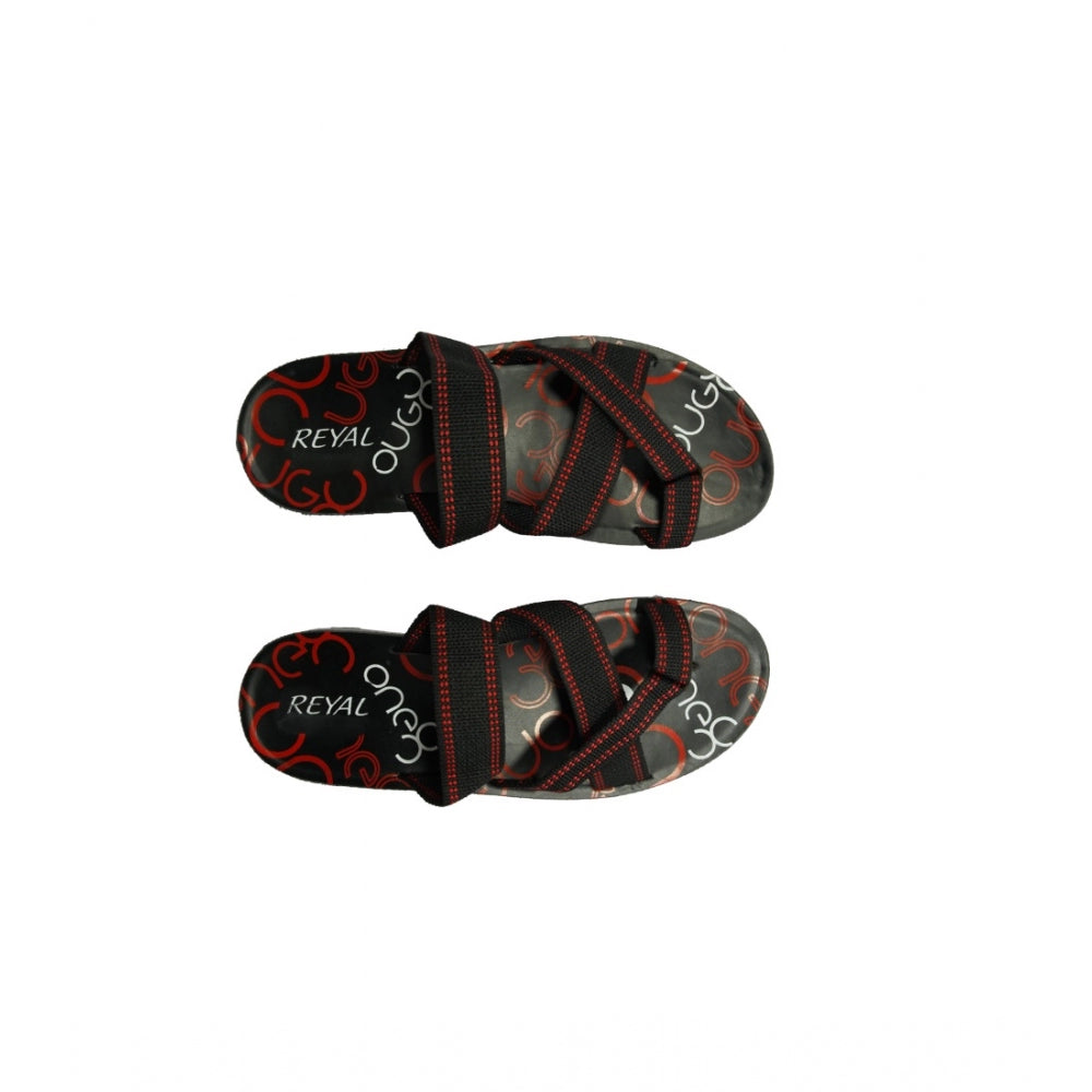 Men's Polyurethane Printed Slip-on Slipper (Red) - GillKart