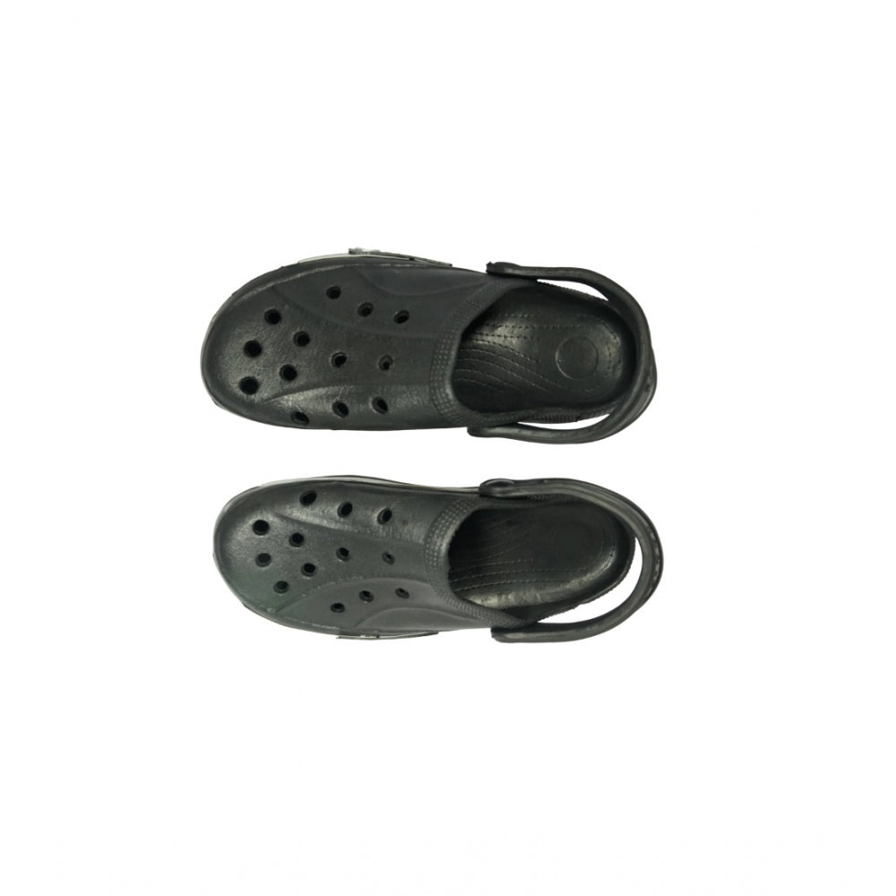 Men's Rubber Solid Lace-Up Slipper (Black) - GillKart