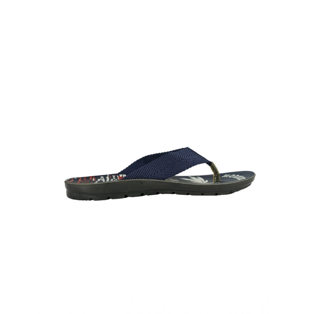 Men's Polyurethane Printed Slip-on Slipper (Blue) - GillKart