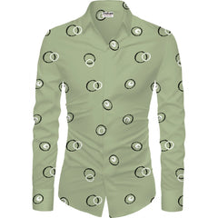 Men's Casual Floral Printed Cotton Blend Unstitched Shirt Fabric 1.6 Mtrs (Green)