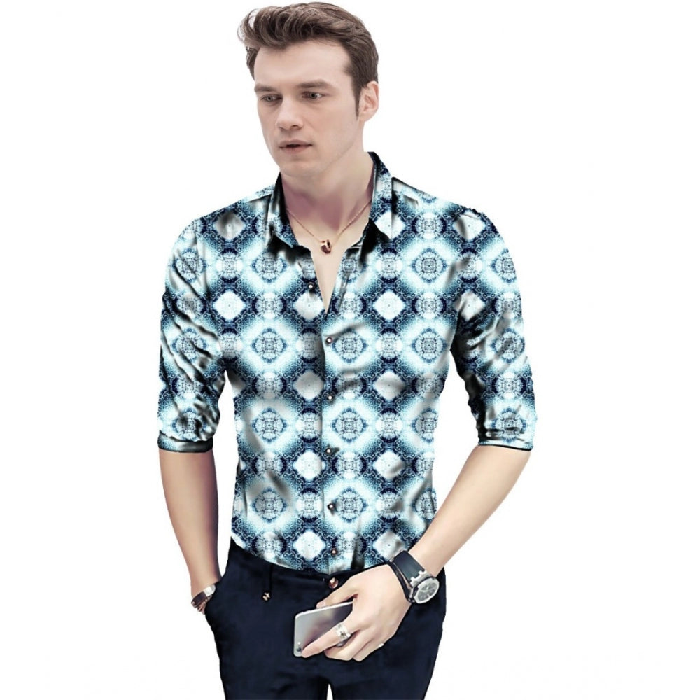 Men's Casual Floral Printed Cotton Blend Unstitched Shirt Fabric 1.6 Mtrs (Multicolor)