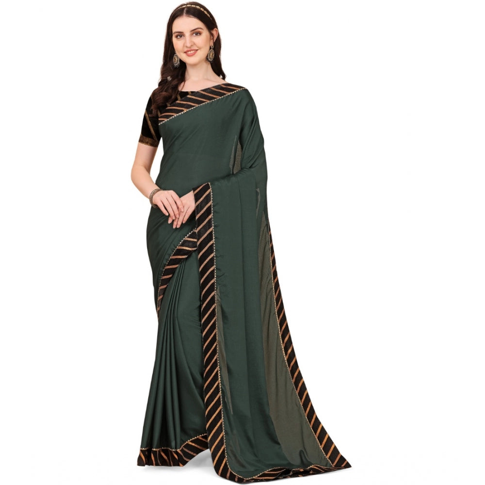 Women's Chiffon Self Design Saree With Unstitched Blouse 5.5Mtr (Grey) - GillKart