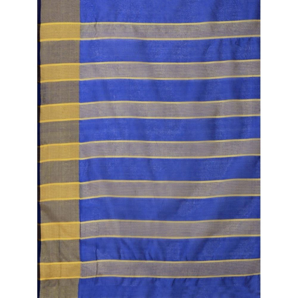 Women's Cotton Silk Striped Saree With Unstitched Blouse 5.5Mtr (Multicolor) - GillKart