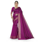 Women's Cotton Silk Self Design Saree With Unstitched Blouse 5.5Mtr (Pink) - GillKart