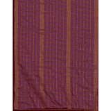 Women's Silk Blend Checkered Saree With Unstitched Blouse 5.5Mtr (Maroon) - GillKart