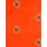 Women's Silk Blend Embroidered Saree With Unstitched Blouse 5.5Mtr (Orange) - GillKart