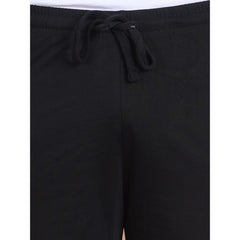 Men's Casual Cotton Striped Above knee Shorts (Black) - GillKart