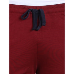 Men's Casual Cotton Striped Above knee Shorts (Maroon) - GillKart