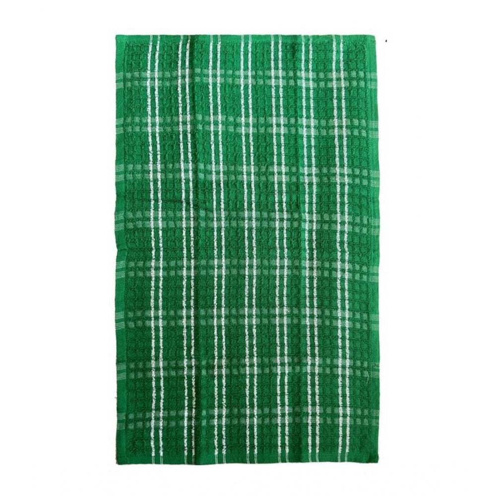 Pack Of_6 Cotton Checkered Kitchen Towel Sets (Green) - GillKart