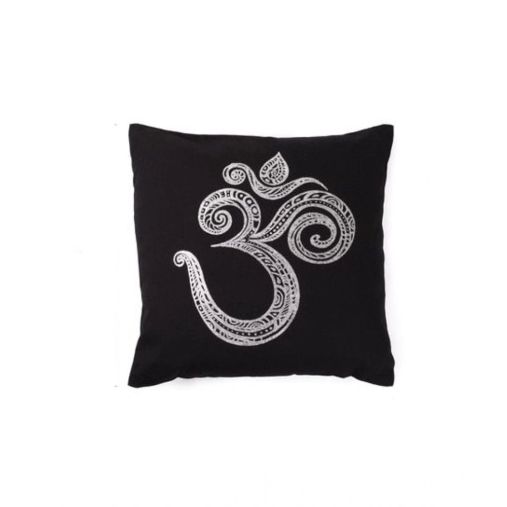 Pack Of_2 Cotton Printed Cushion Cover Sets (Black, Size: 16x16 In) - GillKart