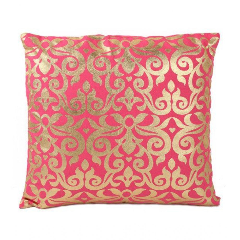 Pack Of_2 Cotton Printed Cushion Cover Sets (Red, Size: 16x16 In) - GillKart