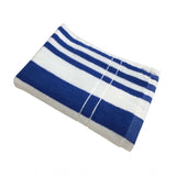 Cotton Striped Bath Towels (Blue &amp; White, Size: 30x59 In) - GillKart