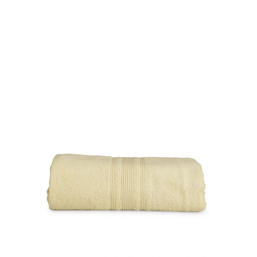 Cotton Solid Bath Towels (Cream, Size: 35x71 In) - GillKart