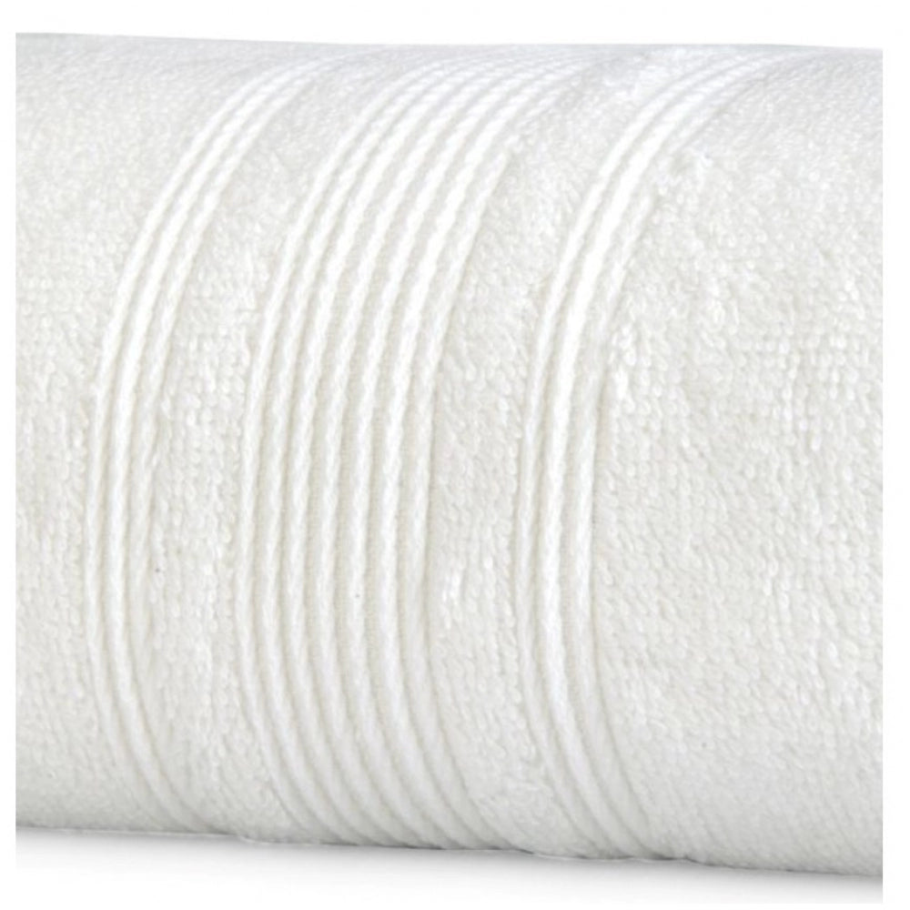 Cotton Striped Bath Towels (Off-white, Size: 35x71 In) - GillKart