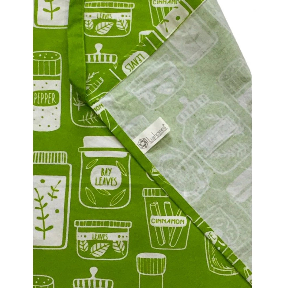 Cotton Printed Aprons (Green, Size: 24x32 In) - GillKart