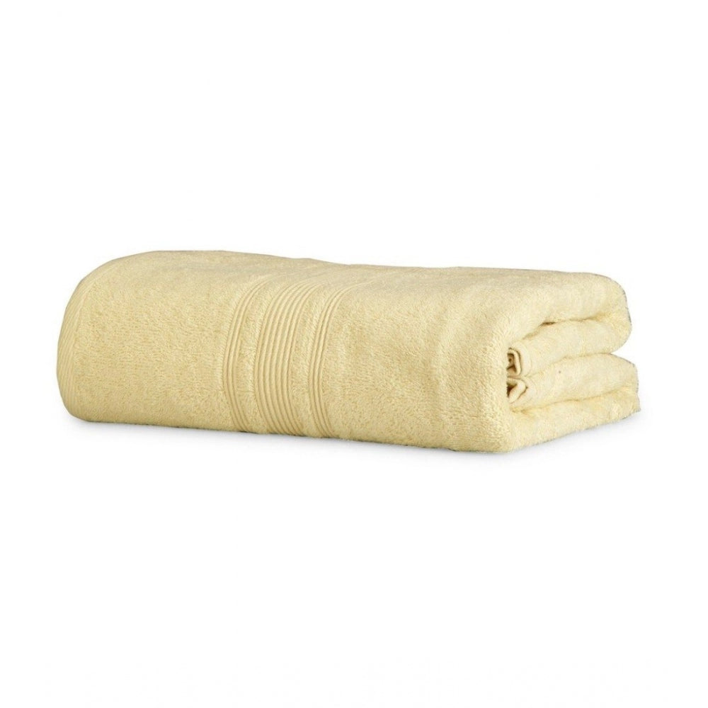 Cotton Solid Bath Towels (Cream, Size: 35x71 In) - GillKart