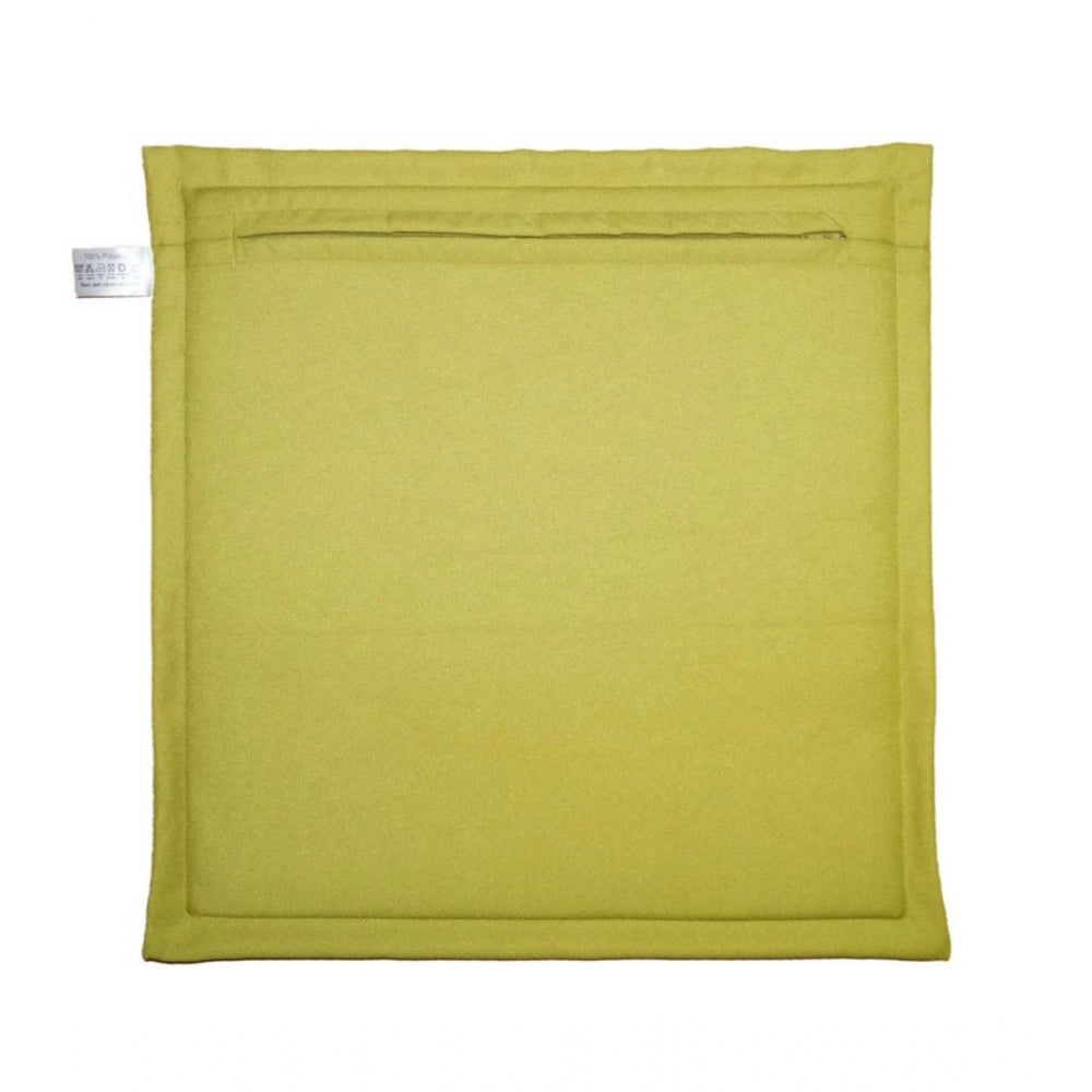 Pack Of_4 Polyester Solid Chairpads (Mustard, Size: 16x16 In) - GillKart