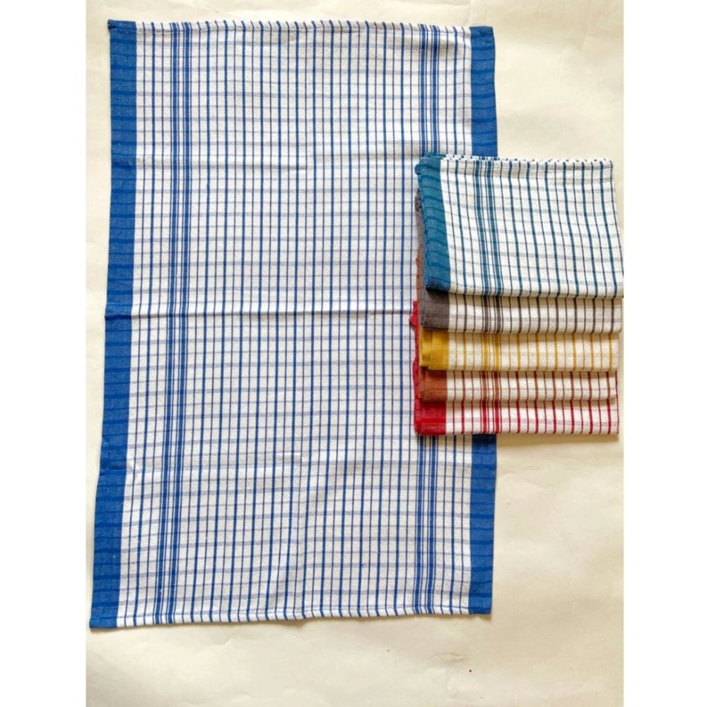 Pack Of_6 Cotton Checkered Kitchen Towel Sets (Multicolor, Size: 18x28 In) - GillKart