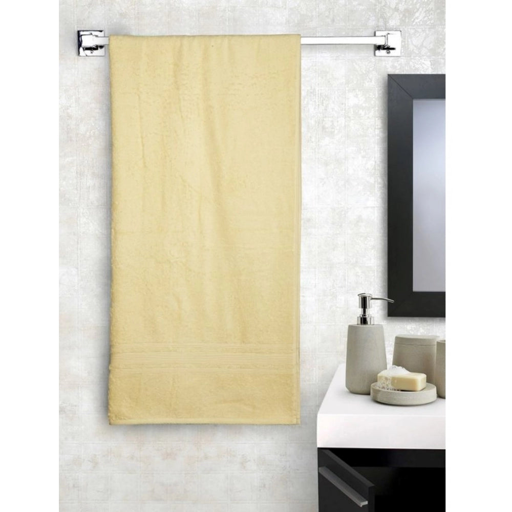 Cotton Solid Bath Towels (Cream, Size: 35x71 In) - GillKart