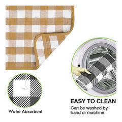 Pack Of_6 Cotton Checkered Kitchen Towel Sets (Beige) - GillKart