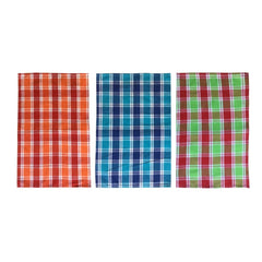 Pack Of_3 Cotton Checkered Kitchen Towel Sets (Multicolor, Size: 24x16 In) - GillKart