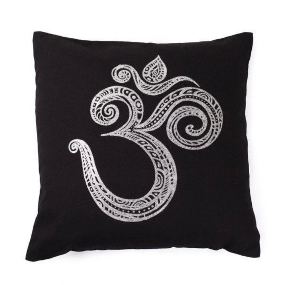 Pack Of_2 Cotton Printed Cushion Cover Sets (Black, Size: 16x16 In) - GillKart