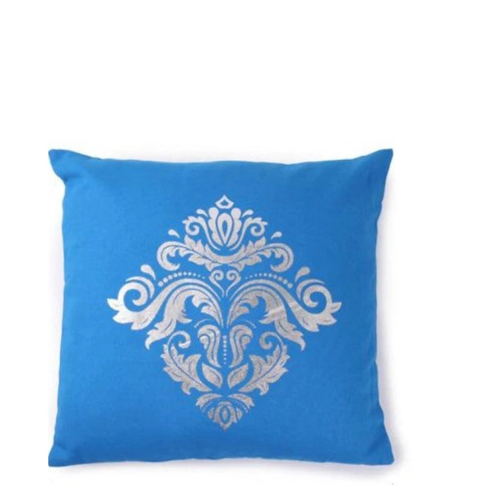 Pack Of_2 Cotton Printed Cushion Cover Sets (Blue, Size: 16x16 In) - GillKart