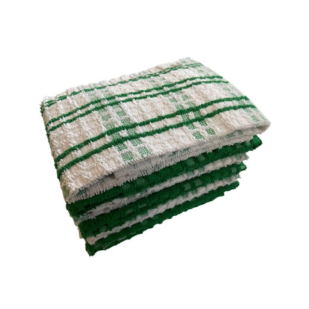 Pack Of_6 Cotton Checkered Kitchen Towel Sets (Green) - GillKart