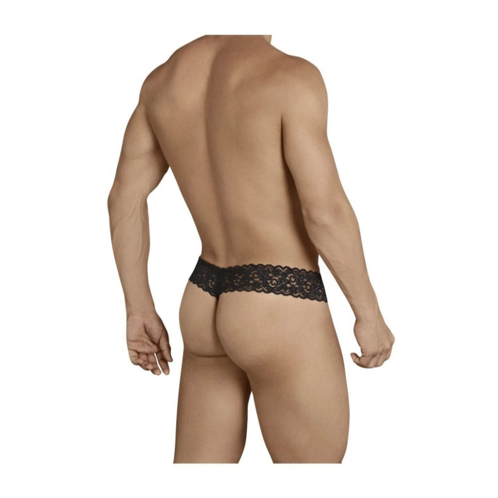 Men's Pack Of_2  Power Net Lycra Lace Self Design G String Underwear (Black, Free Size: Fit to S, M, L)