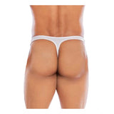 Men's Pack Of_2  Polyester Spandex Solid Thong Underwear (White, Free Size: Fit to S, M, L)