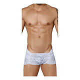 Men's Pack Of_2  Nylon Spandex Self Design Boxer Underwear (White, Free Size: Fit to S, M, L)