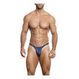 Men's Pack Of_2  Polyester Spandex Solid Thong Underwear (Navy Blue, Free Size: Fit to S, M, L)