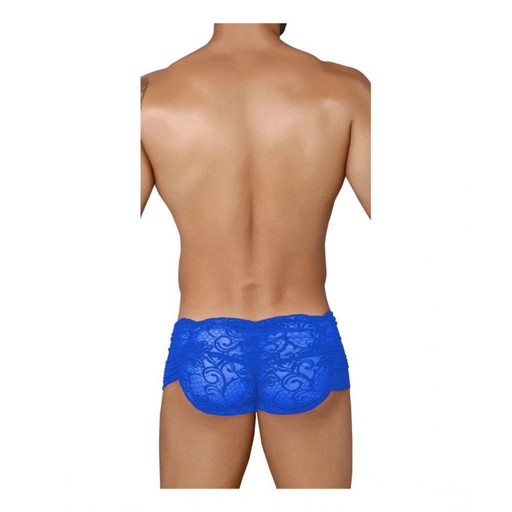 Men's Pack Of_2  Nylon Spandex Self Design Boxer Underwear (Royal Blue, Free Size: Fit to S, M, L)