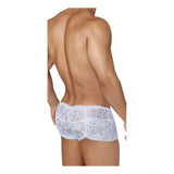 Men's Pack Of_2  Nylon Spandex Self Design Boxer Underwear (White, Free Size: Fit to S, M, L)