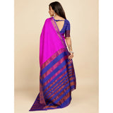 Women's Organza Woven Saree With Unstitched Blouse (Pink, 5.5Mtrs)