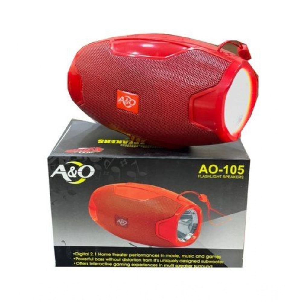 Plastic Rubber Wireless AO105 Bluetooth Speaker (Red)