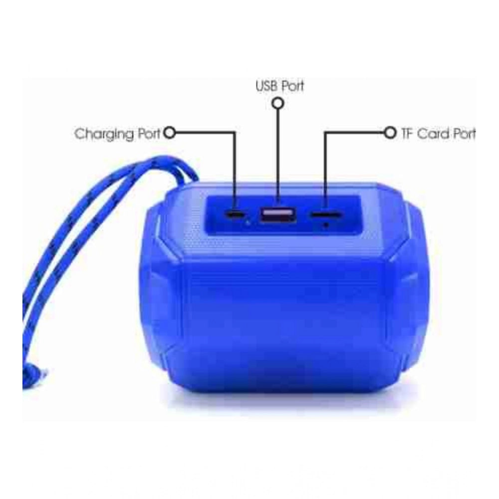 Plastic Rubber Wireless A005 Bluetooth Speaker (Blue)