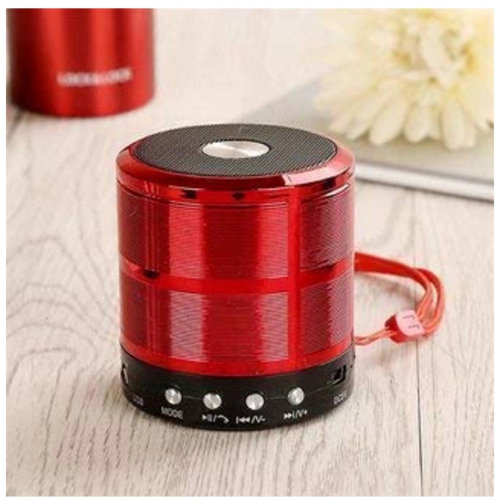 Plastic Rubber Wireless WS887 Bluetooth Speaker (Red)