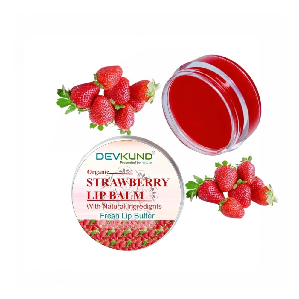 Unisex Herbal Dark And Chapped Lips Strawberry Lip Balm (10gm)