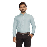 Men's Casual Cotton Solid Full Sleeve Shirt (Aqua)