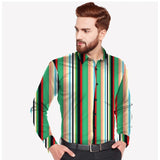 Men's Casual Viscose Rayon Striped Full Sleeve Collar Shirt (Multicolor)