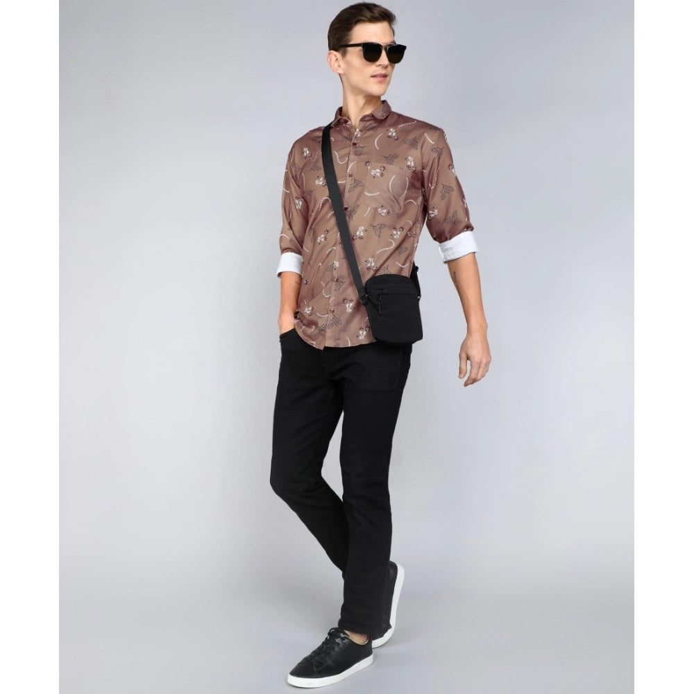 Men's Casual Viscose Rayon Printed Full Sleeve Collar Shirt (Multicolor)