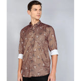 Men's Casual Viscose Rayon Printed Full Sleeve Collar Shirt (Multicolor)