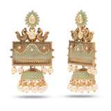 Elegant Charming Peacock Motif Earrings (Aqua)