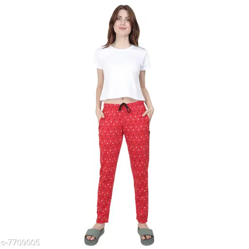 Women's Regular Fit Printed Trackpants/Soft Cotton Night Wear Lower Pyjama