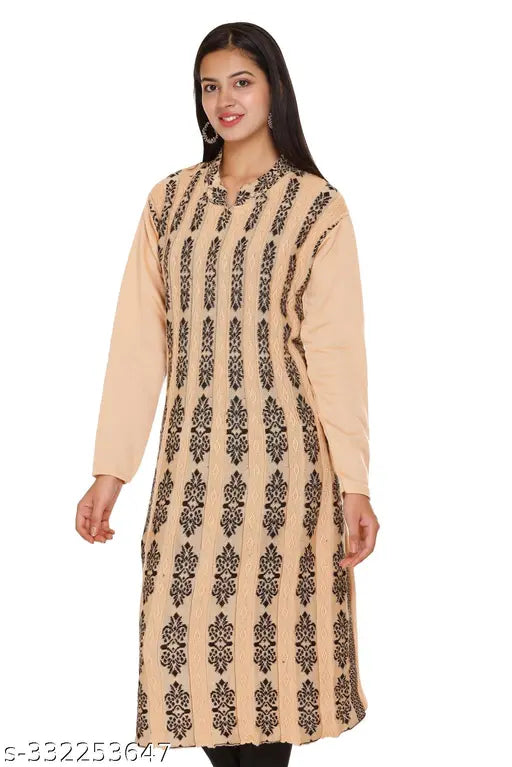 FASHSTORE Women's woollen Full sleeve self design kurti