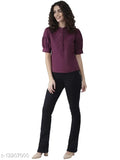 Style Quotient Women Aubergine Solid Top