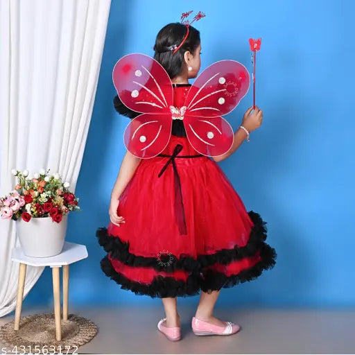 Enchanting Fairy Frock Pari Dress with Wings, Magic Stick and Headband | Pari Frock | Party Costume | Girls Frocks | Kids Frocks | baby girl dress | birthday dress | Angle Dress | frock dikhaiye |