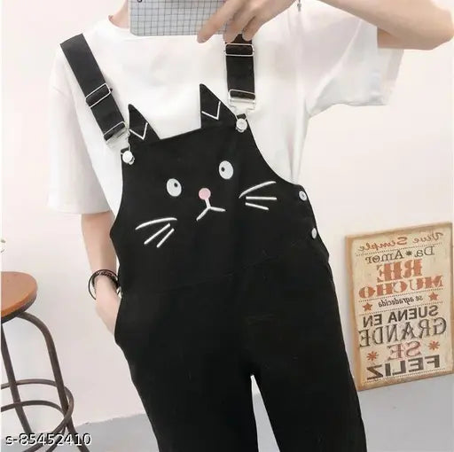 Trendzilla _ Cute Kitty Jumpsuit With TEE